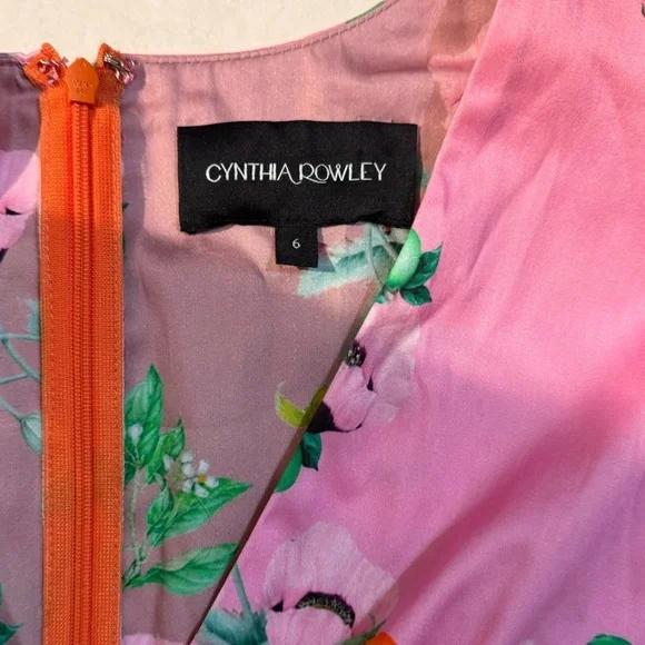Cynthia Rowley Pink and Orange Floral Mini Dress - Picture 2 of 3